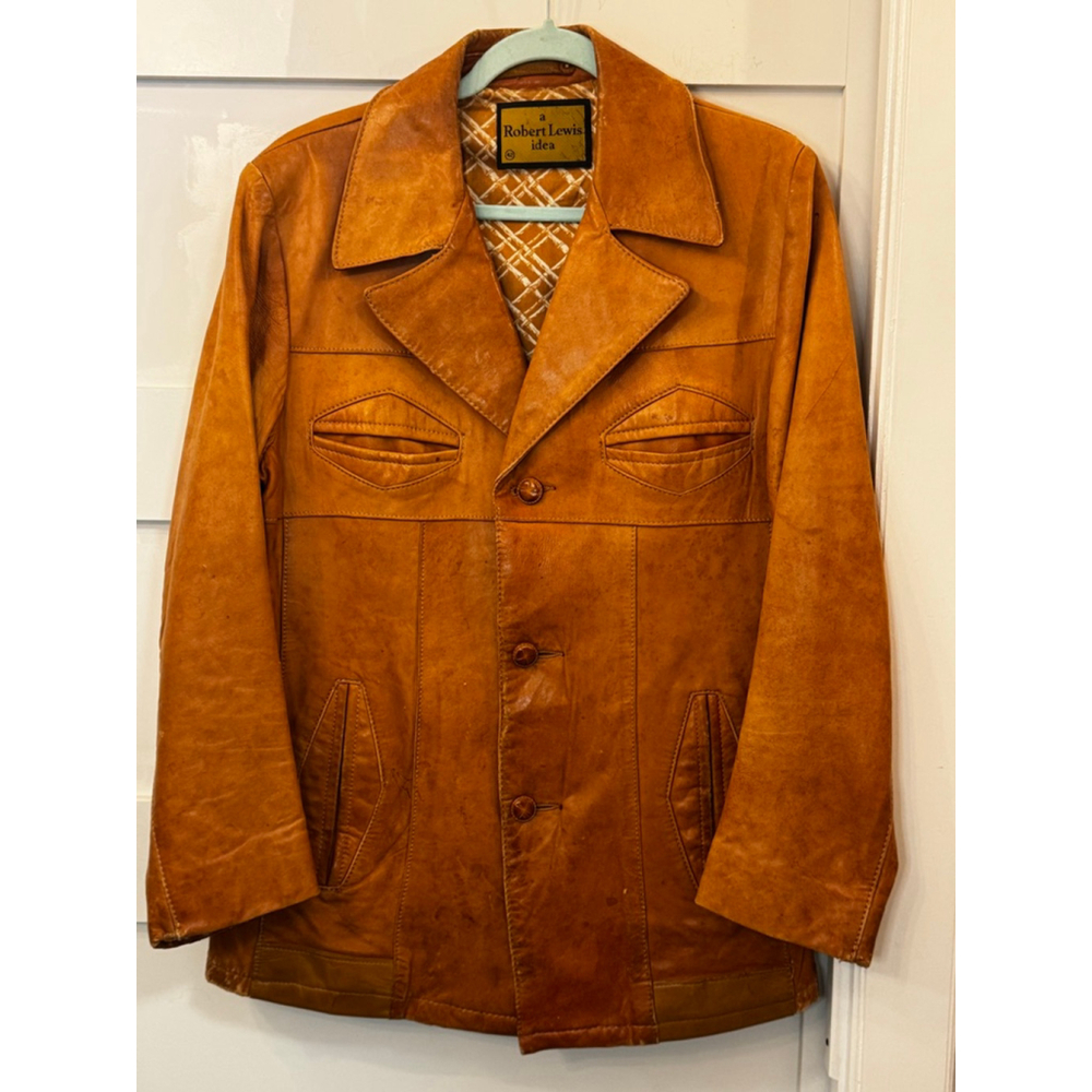 Vintage 70s Robert Lewis Lambskin Leather Jacket Distressed Repaired Project 42